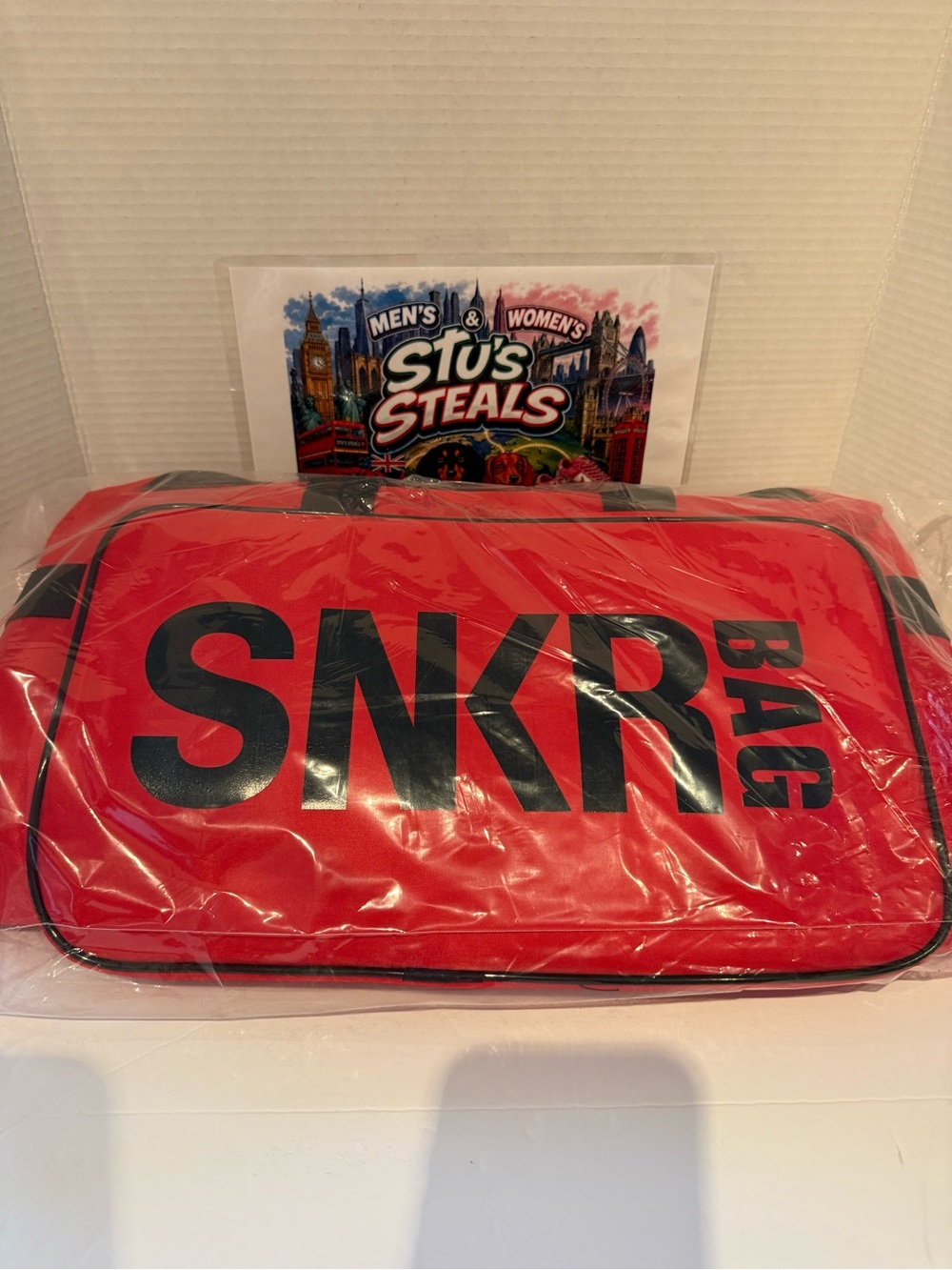 Red SNKR Duffel Bag - Stylish Travel Duffel